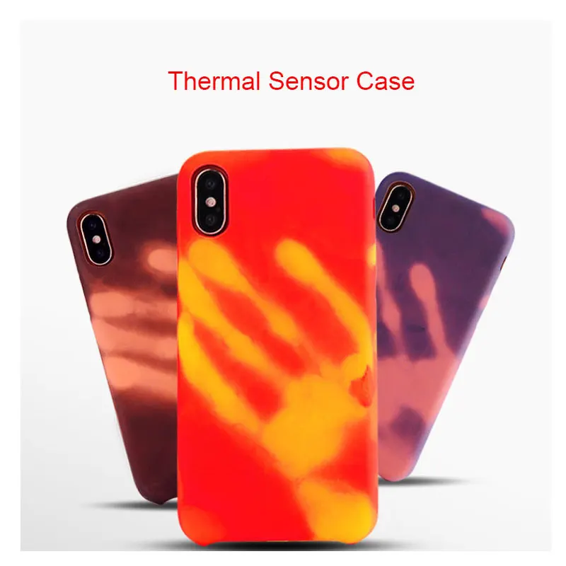 

Thermal Sensor Case for iphone X Thermal Heat Induction original Silicone case for iphone 6 7 8 plus protective cover
