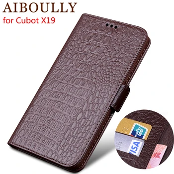 

AIBOULLY Genuine Leather Flip Case For Cubot X19 Nova P20 Note Plus Protective Phone Cover Leather Wallet Silicon Cases