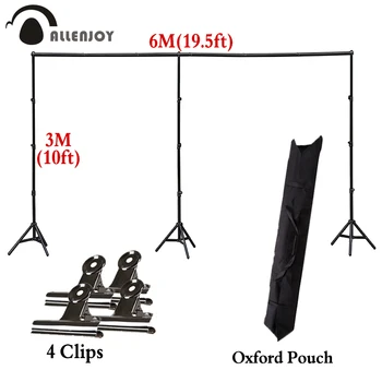 

Allenjoy 600x300cm/19.5*10ft large scene use Backdrop stent background Support System 3 light stands + 2 cross bar + big bag
