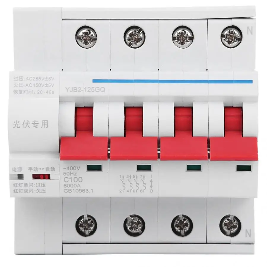 

4P100A Photovoltaics Automatic Recloser Smart Switch Circuit Breaker AC400V 50HZ HOT