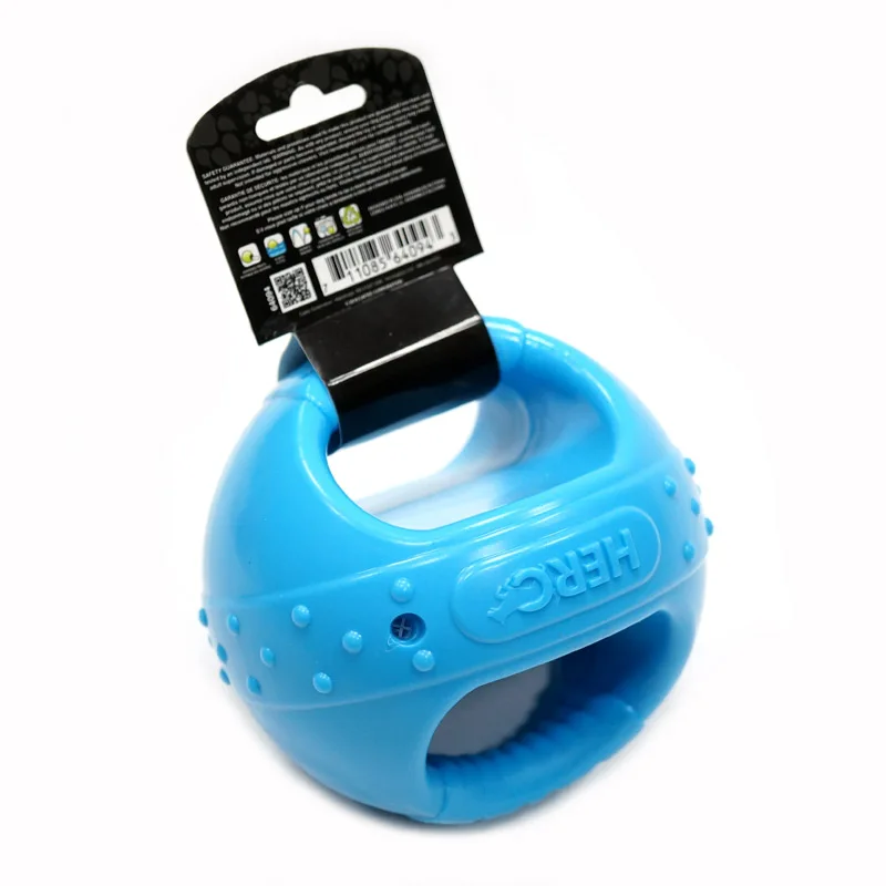 CAITEC Dog Toys Handle Ball with Squeaker Floatable Springy Great for Tossing Chasing Suitable for Interactive