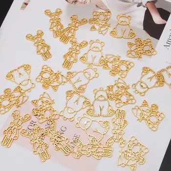 

30Pcs Assorted Rabbit Cat Bear Frames Keychain Pendant UV Resin Jewelry Making
