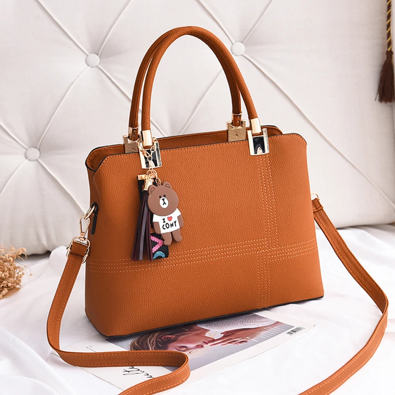 Nevenka 2018 Women Handbags Brand Design Leather Bags Bow Star Pendant Fashion Solid Style Shoulder Bags Luxury Casual Tote08