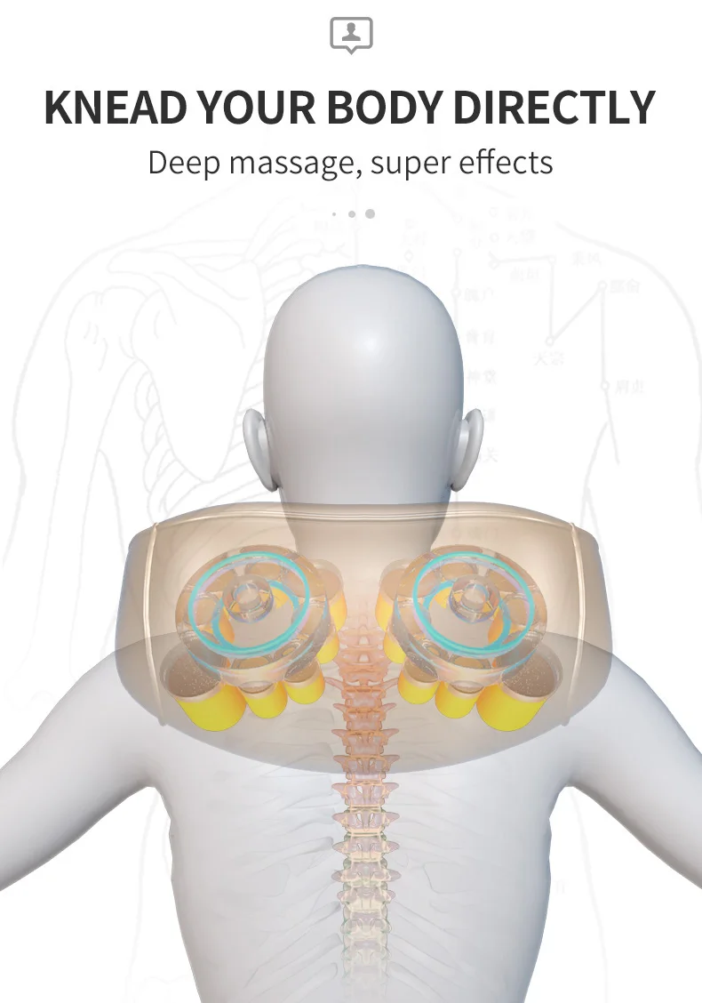 JinKaiRui Массажер для разминания шеи Многофункциональный Подогрев 4D массаж двойной U специальный дизайн с сертификатами подарок для семьи