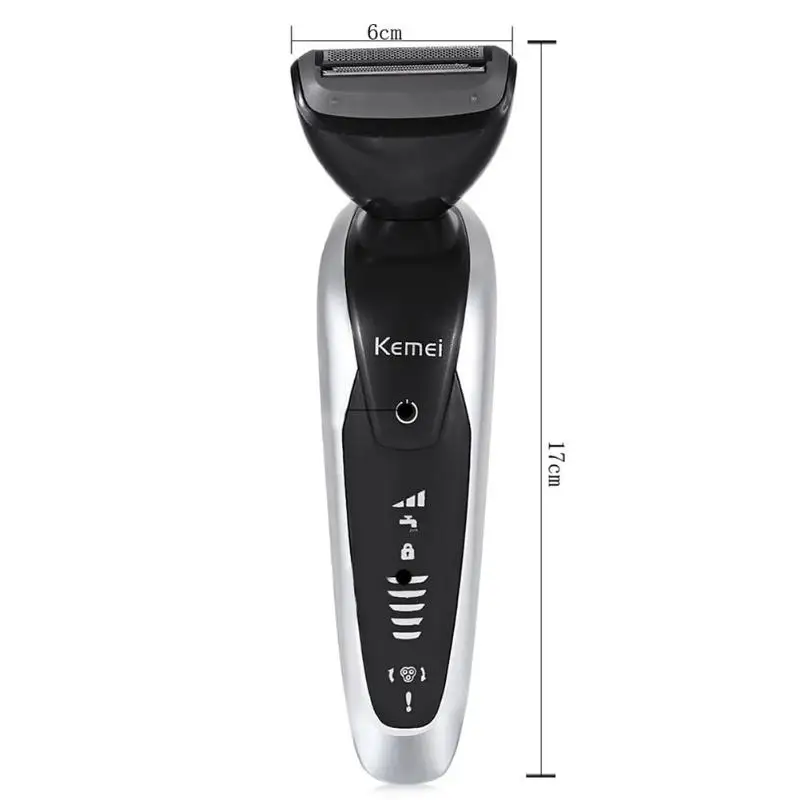 Kemei KM-8867 7 в 1 3D Электробритва Braun для мужчин беспроводной триммер для бороды перезаряжаемый станок для бритья Barbeador бритва