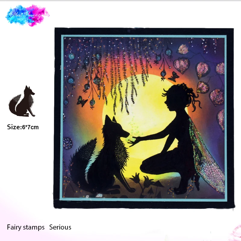 

fairy fox Transparent Clear Stamps for DIY Scrapbooking/Card Making/Kids Christmas Fun Decoration Supplies