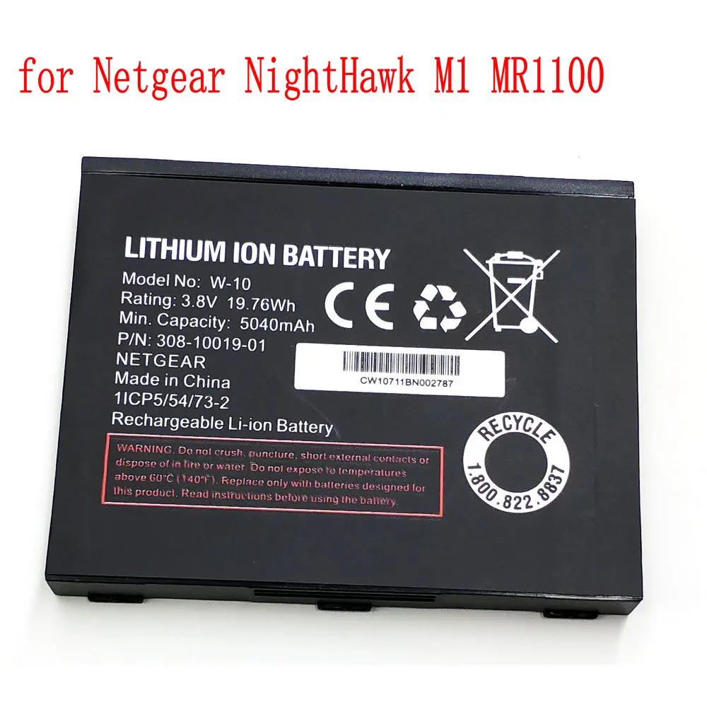 

Original 3.8V 5040mAh W-10 Battery For Netgear NightHawk M1 MR1100 W10 Wireless Router Rechargeable Batteries