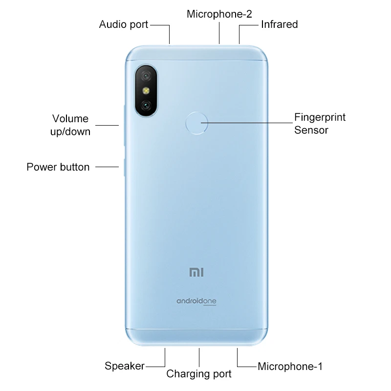 Глобальная версия Xiaomi Mi A2 Lite 4 ГБ ОЗУ 64 Гб ПЗУ Смартфон Snapdragon 625 Восьмиядерный 4000