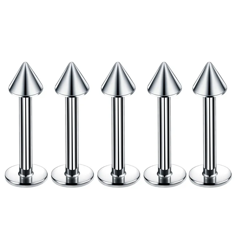 

10pcs Medical Titanium Steel Stud Earring Punk Rod Flat T-Type Screws Small Earrings Male Ear Bone Nail Lip Piercing Jewelry