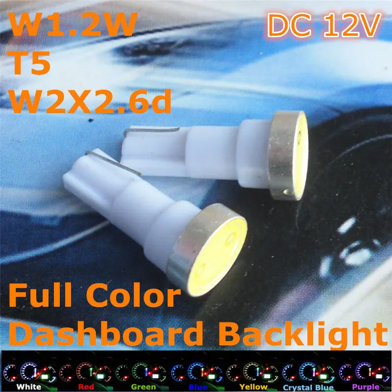 

12V LED White Color Car Bulb T5(High Power Lamp)for W1.2W W2.3W W2X2.6d Dashboard Ashtray Signal Light