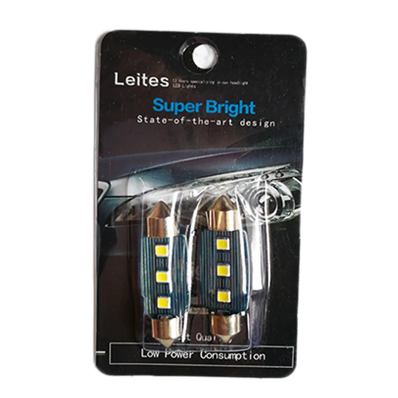 2PCS Extreme Bright 31mm 36mm 39mm 41mm Auto LED Interior Bulb 12V Car LED C5W Festoon Reading Trunk License Plate Light0