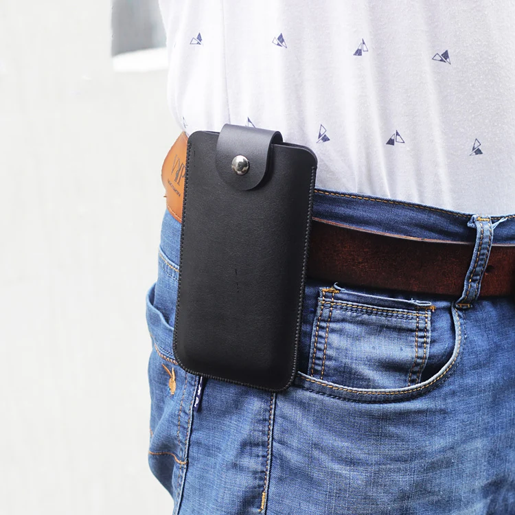 Pendurado Pescoço Pendurado Cinto Cintura Telefone Universal Coldre de Couro em Linha Reta Case Retro Bolsa para Iphone para Samsung Bolsa - Image 6
