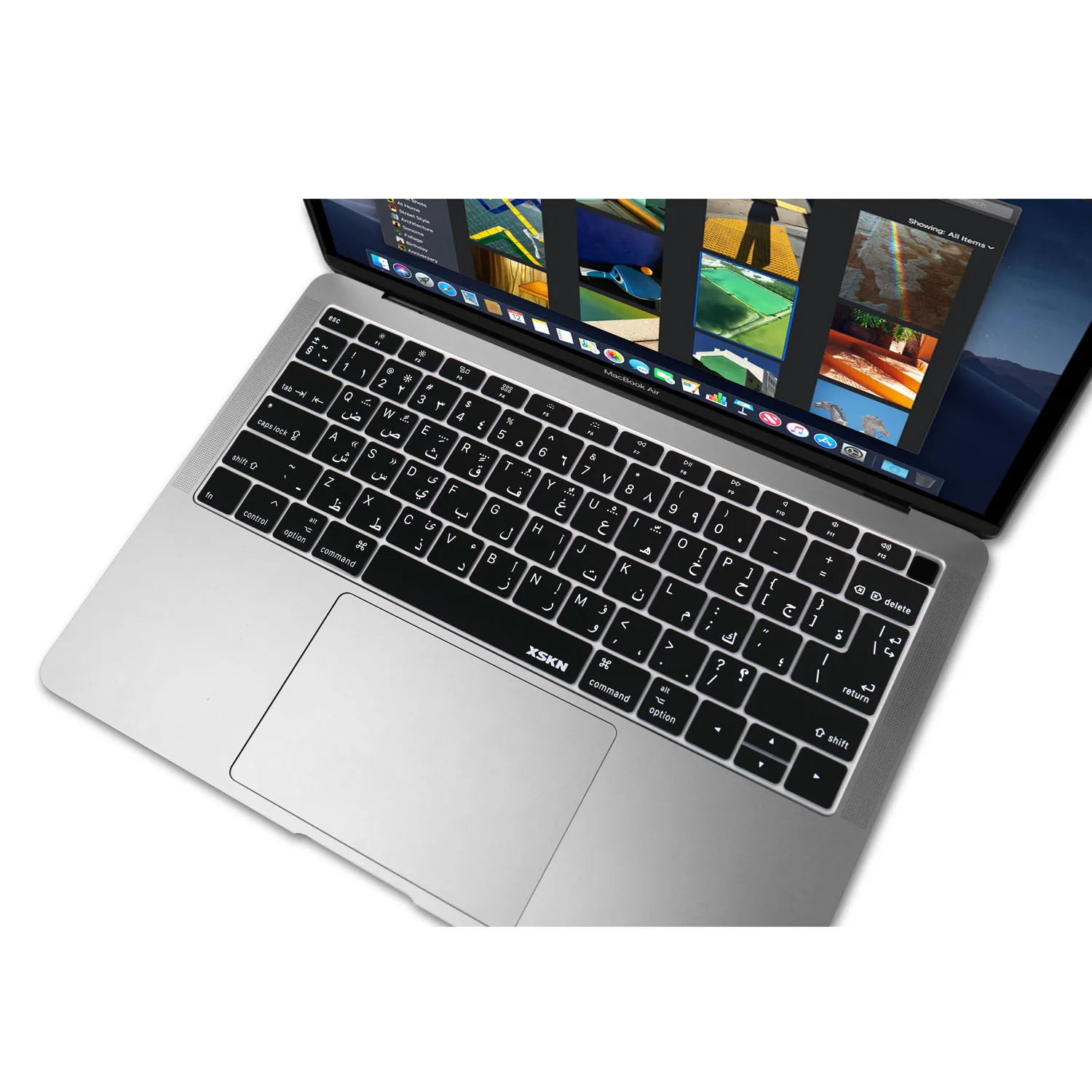 XSKN США ЕС макет арабский язык черный силиконовый чехол для клавиатуры кожи для нового MacBook Air 1" с сенсорным ID A1932