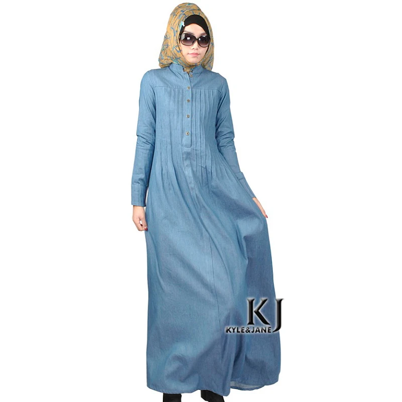 Модные джинсы мусульманское платье Абаи в Дубае Исламская Костюмы для Для женщин мусульманских Абаи джилбаба Djellaba халат мусульмане Новый