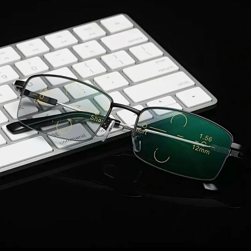 Gafas de lectura con zoom de doble propósito, multienfoque, reloj anti-Rayo Azul, teléfono móvil alto- DEFINICIÓN DE EDAD gafas