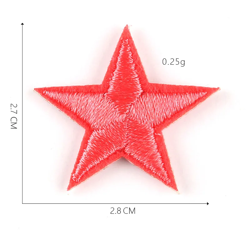 100 шт пятизвездочная ткань нашивки наклейка Одежда обувь и шляпы вышивка патч аппликация наносимая утюгом - Цвет: Star Patch