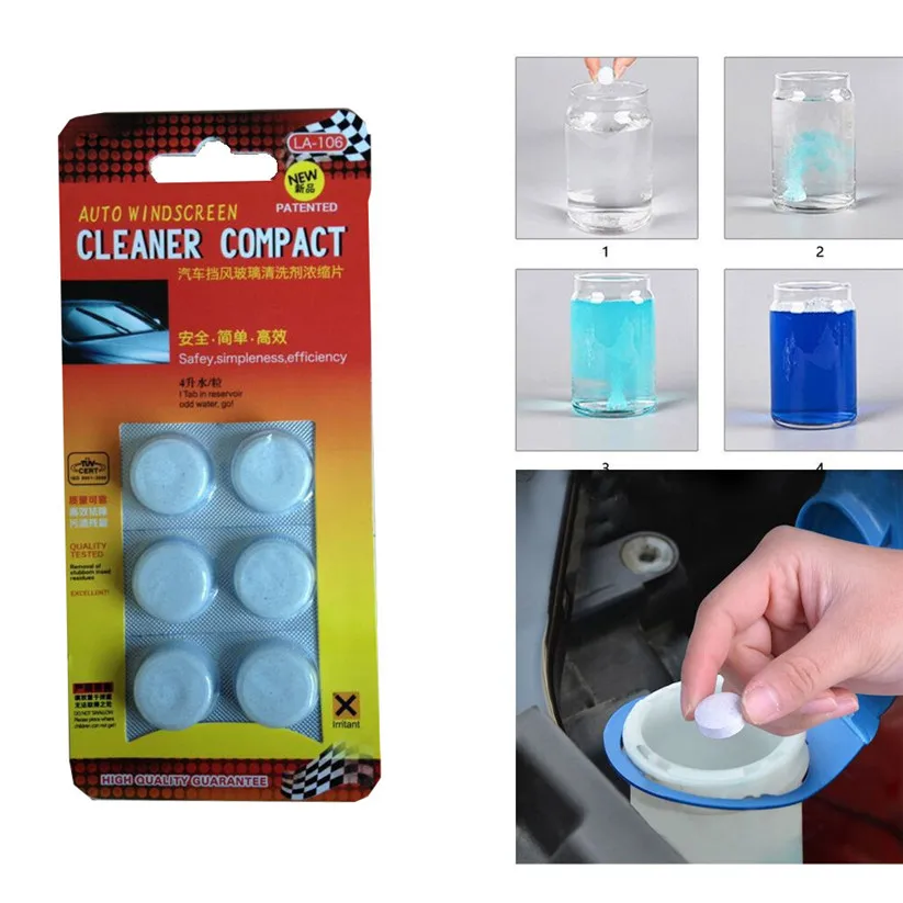 

Car-styling CARPRIE 6pcs Auto Car Windshield Glass Wash Cleaning Concentrated Effervescent Tablets td0810 dropship