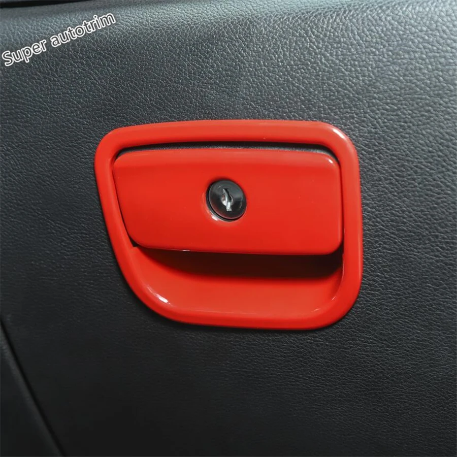 Lapetus Copilot Glove Storage Box Handle Cover Trim ABS Fit For Jeep Grand Cherokee 2011 - 2017 Matte Red Carbon Fiber Style | Автомобили