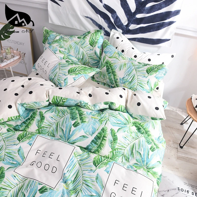 حلم NS 100% القطن يشعر دود طقم مفارش أسِرة منزلية النبات الأخضر غطاء لحاف المخدة الدافئة لينة المنزل غرفة نوم غرفة المعيشة غطاء