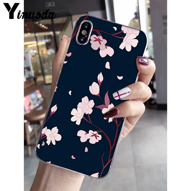 Yinuoda Japanese Cherry blossoms flower TPU Phone Case Cover Shell for iPhone 8 7 6 6S Plus X XS MAX 5 5S SE XR 10 Fundas Capa - Цвет: A3