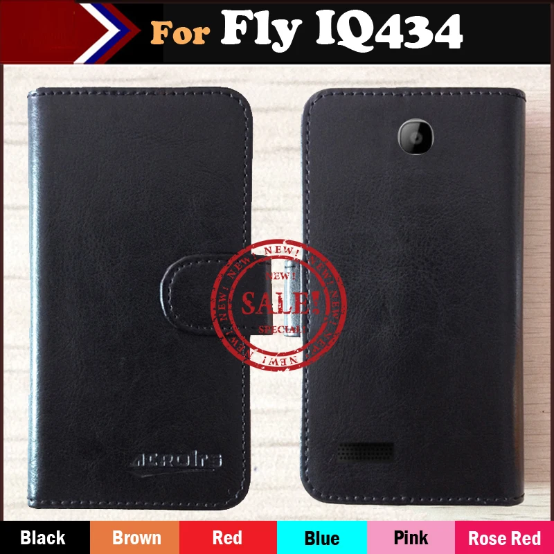 

In Stock!For Fly IQ434 ERA Nano 5 Case,6 Colors Luxury Flip Leather Phone Case For Fly IQ434 Case With Card Slots Fashion Style