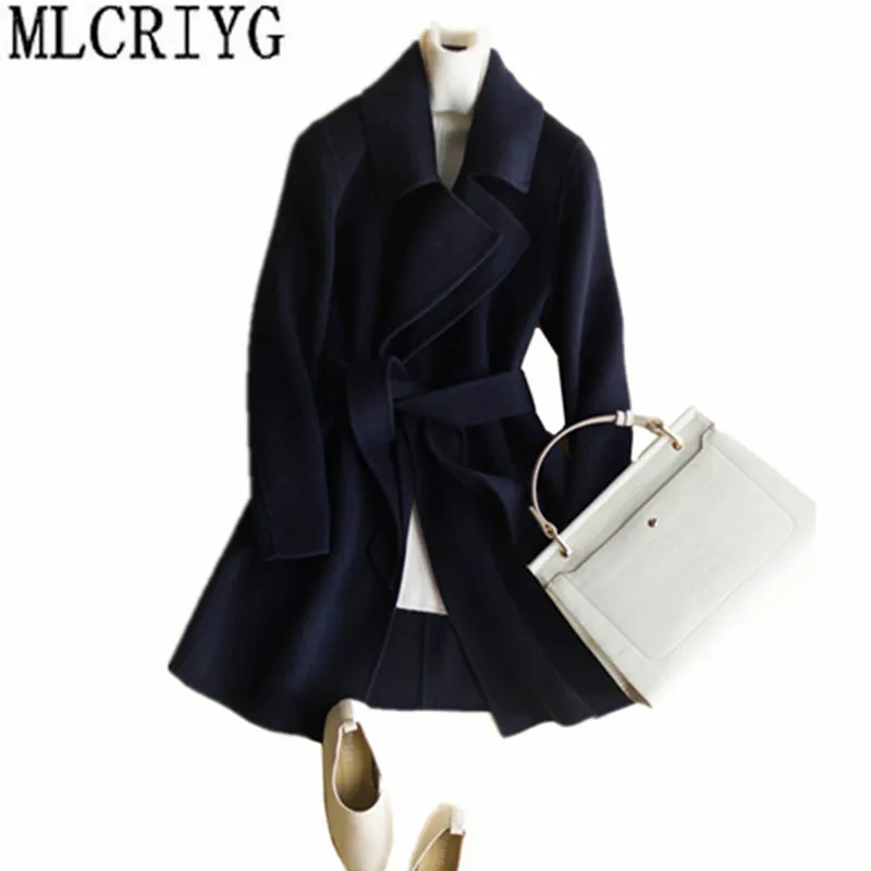 

Double-side Cashmere Coats 100% Wool Coat Female Autumn Women's Spring Jackets Outerwear for Women abrigos mujer invierno 2019