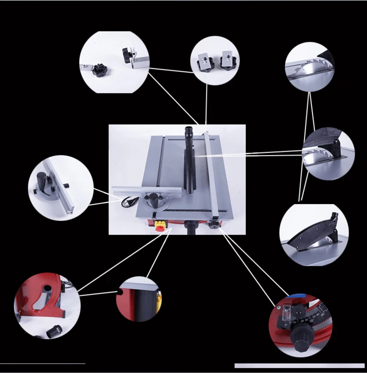 Деревообрабатывающий станок, многофункциональная режущая машина, электрическая пила, домашняя регулировка угла, Торцовочная пила, Натяжная пила с английским руководством