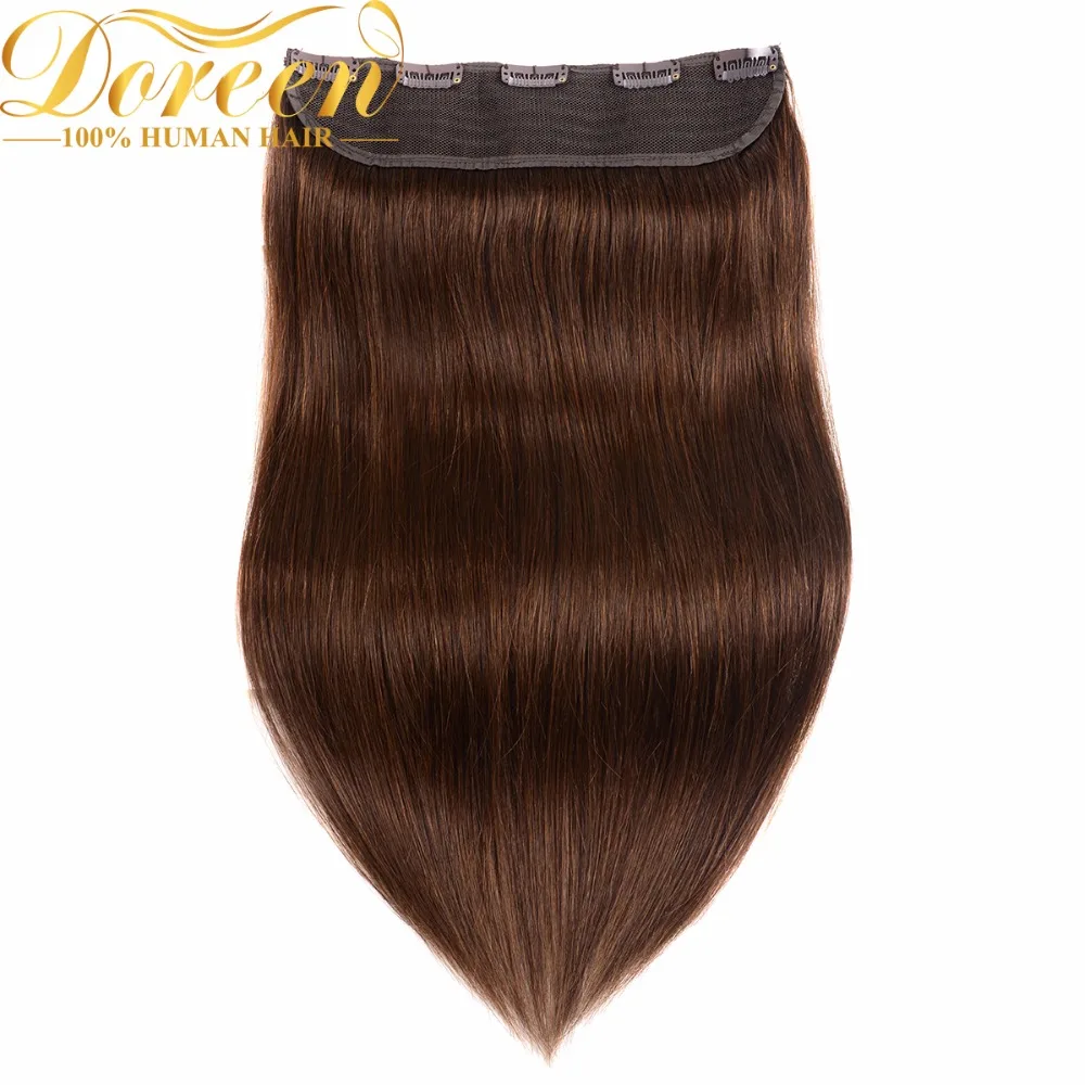 

Doreen #1 #1b #2 #4 #8 100g 120g Brown Brazilian Machine Made Remy Clip In One Piece Human Hair Extensions Thicker 16inch-22inch