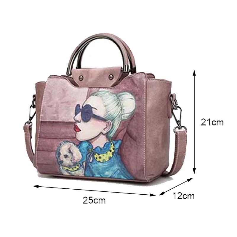 Bolso de mano para mujer bolsos de hombro para mujer bolsos de mano con estampado de dibujos animados