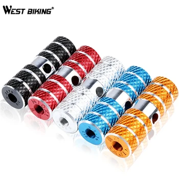 

WEST BIKING 1Pair Bicycle Pedal BMX Socle Bike Cylinder Aluminum Alloy 3/8" Bike Pedal Axle Foot Pegs Rocket Bicycle Socle Pedal