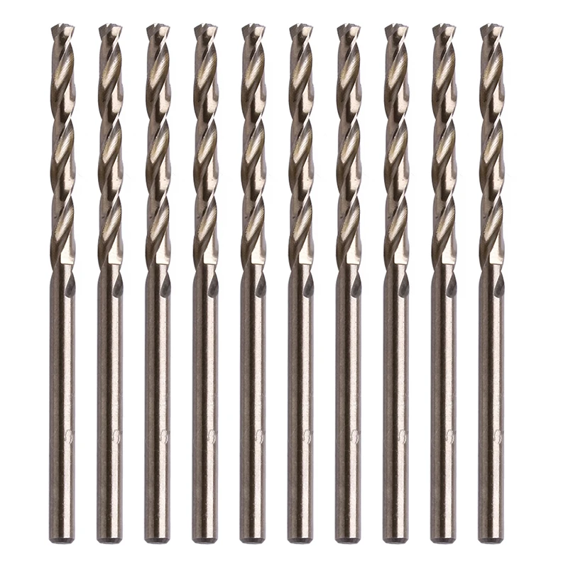10Pcs Set 3mm M35 Triangle Shank HSS Co Cobalt Twist Drill Spiral Drill Bit