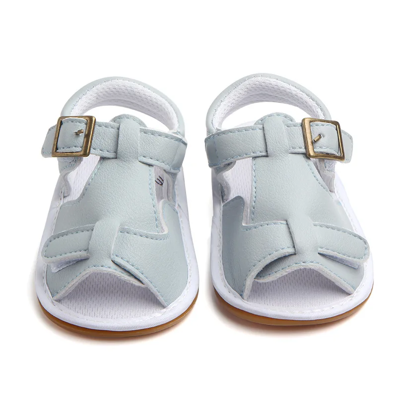 Летняя резиновая подошва для маленьких мальчиков, первые ходунки, Детские прогулочные ботинки, детские белые ботиночки, кожаная обувь для новорожденных мальчиков