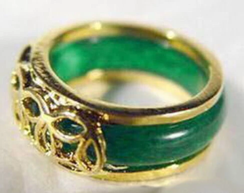 

ddh0044 Green Coin Fortune Ring size: 7#