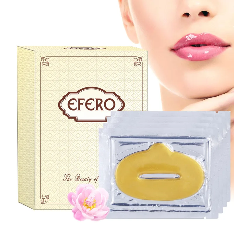 

10pcs Crystal Collagen Lip Mask Anti-Ageing Gold Lip Mask Lip Plumper Membrane Moisturizer Essence Lips Mask Sheet Patch