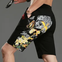 Летние шорты для бодибилдинга, мужские шорты с 3d принтом бабочки, мужские шорты с эластичной талией, стильные шорты для мужчин, бриджи