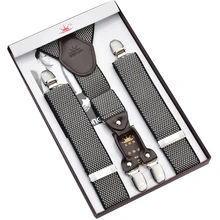 4 зажимы подвески для мужчин серый подтяжки с бесплатной доставкой