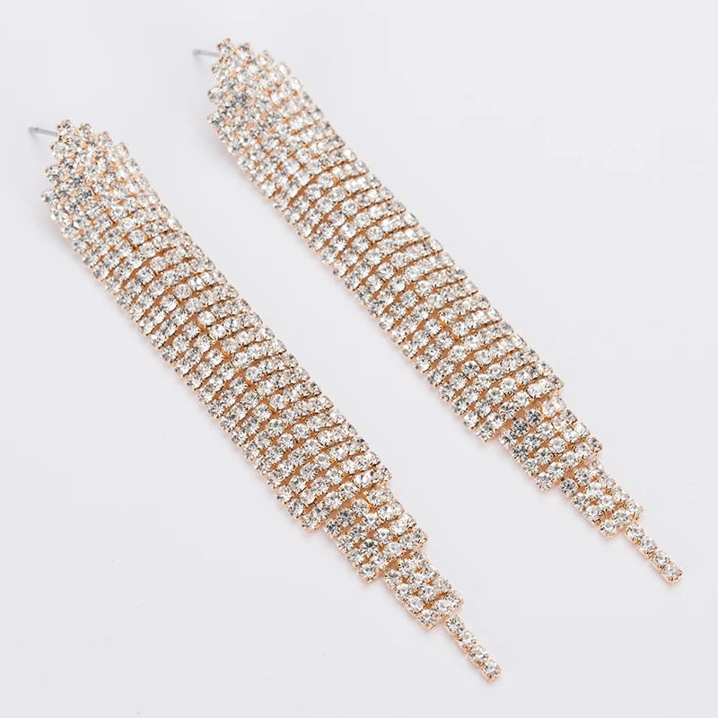 YFJEWE Top New Crystal Elegant Jewelry Summer Style Pendant Earrings for Women Gold and Silver Plated Wedding Accessories E449