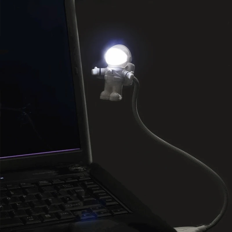  White Flexible Spaceman Astronaut USB Tube LED Night Light Lamp For Computer Laptop PC Notebook Rea - 32853402280