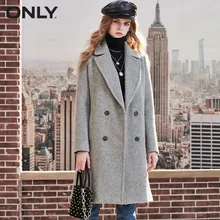 Только женское зимнее новое шерстяное пальто из шерсти альпаки длинное толстое шерстяное пальто фиксированный пояс двубортный зимнее пальто | 11834S543
