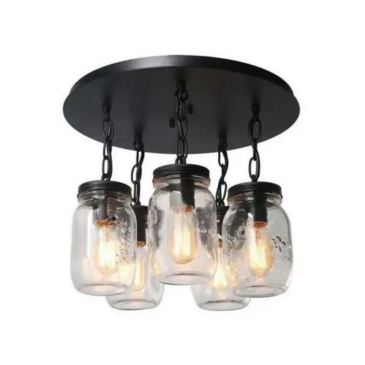 HAIXIANG LED 5 Light s темно бронзовый светильник ing Mason прозрачный стеклянный баночный
