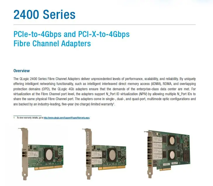 RaidStorage QLogic QLA2460 CK 1 порт 4 Гбит/с один SFP + FC SR Optic PciX контроллер волоконно канальные