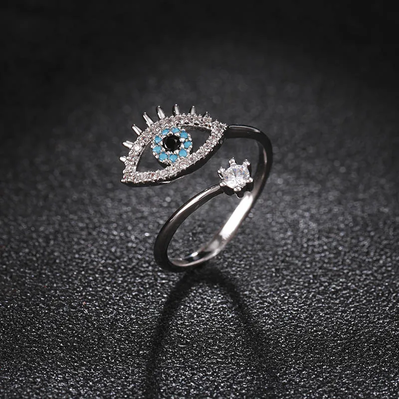 St.kunkka 925 Sterling Silver Zircon Turkey Round Evil Ring Anillos Wedding Rings For Woman Bijoux Anel Engagement Ring Jewelry