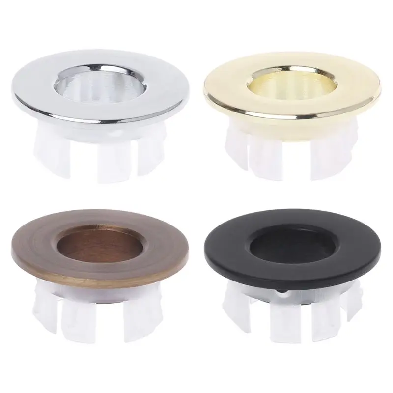 

Bathroom Basin Sink Overflow Cover Six-foot Round Insert Chrome Ring Hole Cap Washbasin Cabinet Basin Overflow Ring Accessories