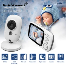2,4 ГГц беспроводной цветной видеоняня с высоким разрешением 3,2 дюймов детская няня камера безопасности ночное видение контроль температуры
