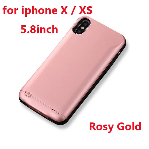 Чехол для зарядного устройства для iPhone X XS Max XR 6 6 s 7 8 3000/4000/5000mAh power Bank зарядный чехол для iPhone X XS 8 7 6 6 s Plus - Цвет: X XS Rosy