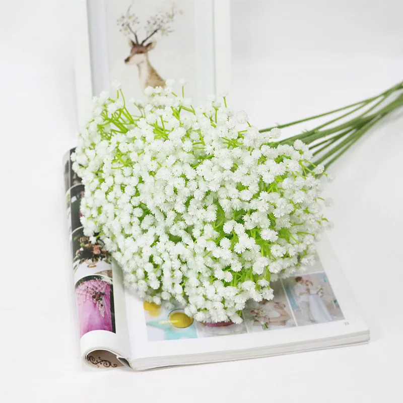 Flone Artificial Baby's Breath Gypsophila Simulation Flower Plastic Flowers Plant Home Office Wedding Party Decor Art Flores (11)