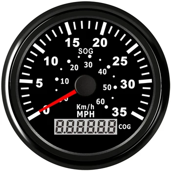 

85mm GPS Speedometer 35MPH 60KM/H Meter For Boat Yacht Vessel With Backlight and Speed Gauge sensor 12V 24V LCD Display