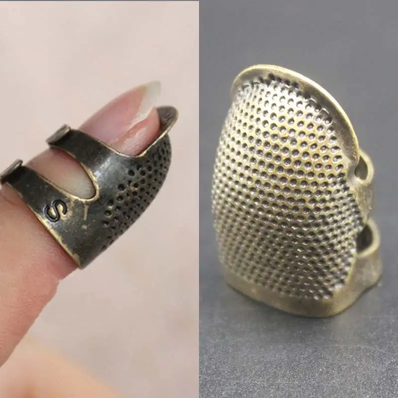 

1PC Needles Craft Finger Protector Antique DIY Household Needle Thimble Handworking Metal Thimble Ring Vintage