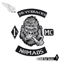 Nomads Silverbacks MC 1% патч черный твил ткань с железом подходит для куртки на заказ DIY дизайн