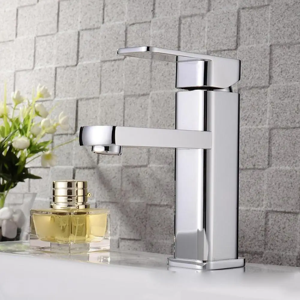 

Plating Process Hot & Cold Water Wash Basin Faucet Single Hole Dual Use Faucet 304 Stainless Steel For Bathroom Kitchen 1PC J3